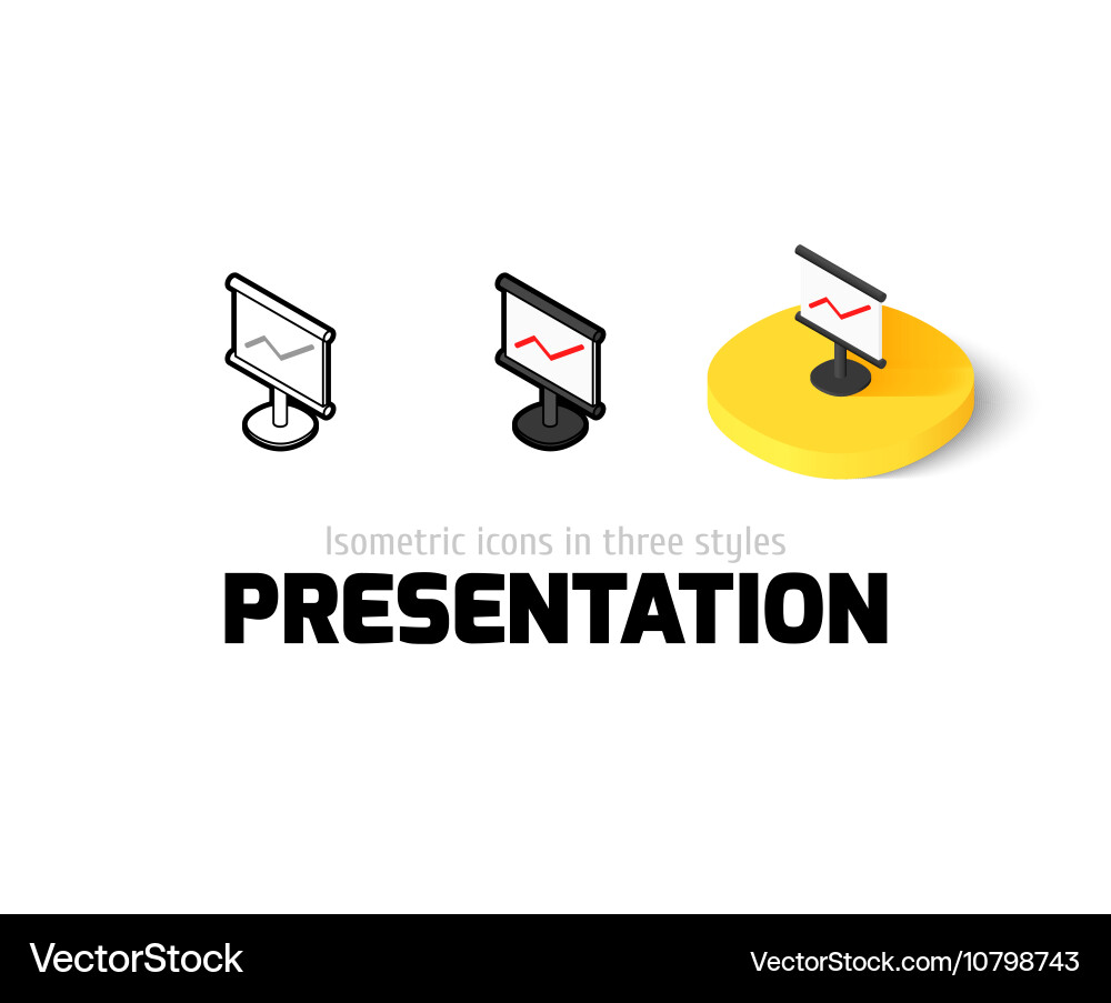 Presentation icon in different style Vector Image