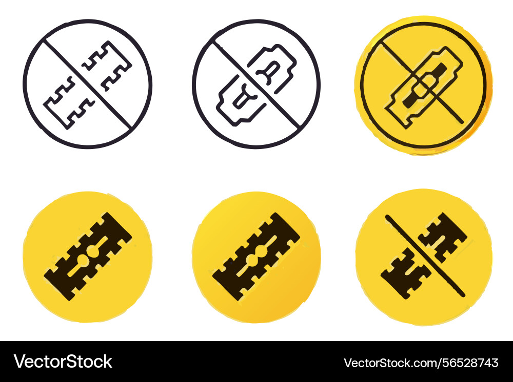 Razor blade prohibited no sharp object allowed vector image