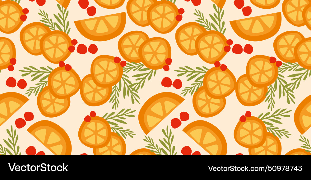Seamless pattern with oranges berries Seamless pattern with oranges berries Vector Image