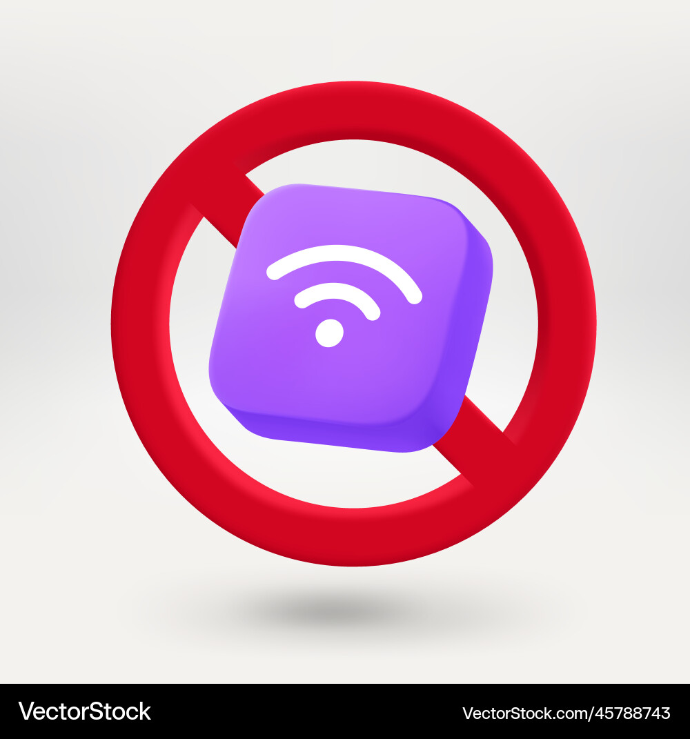 Wireless connection icon in red circle vector image