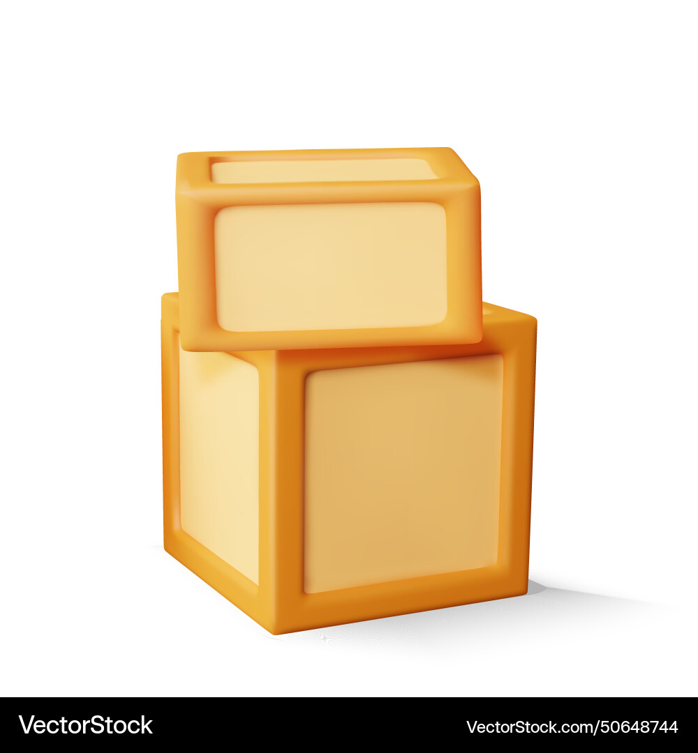3d stack of cardboard boxes isolated Royalty Free Vector