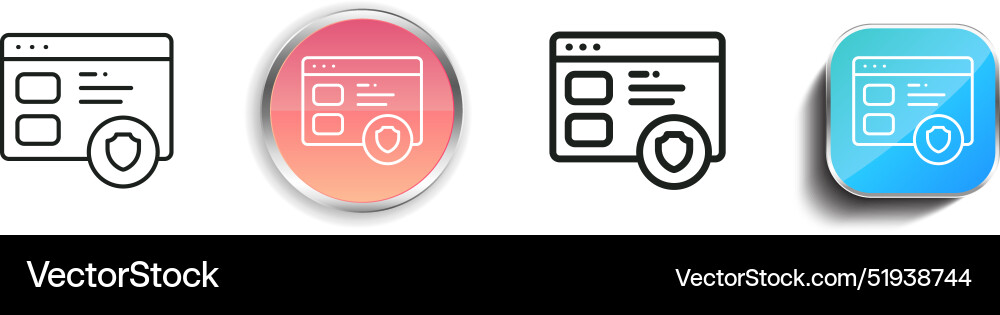 Browser icon thin linear regular and button style Browser icon thin linear regular and button style Vector Image
