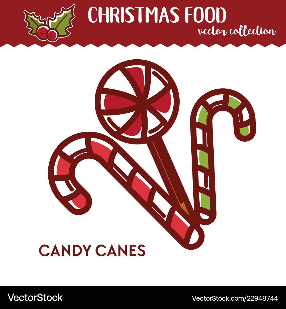 Christmas food festive treat or dessert cane Christmas food festive treat or dessert cane vector image