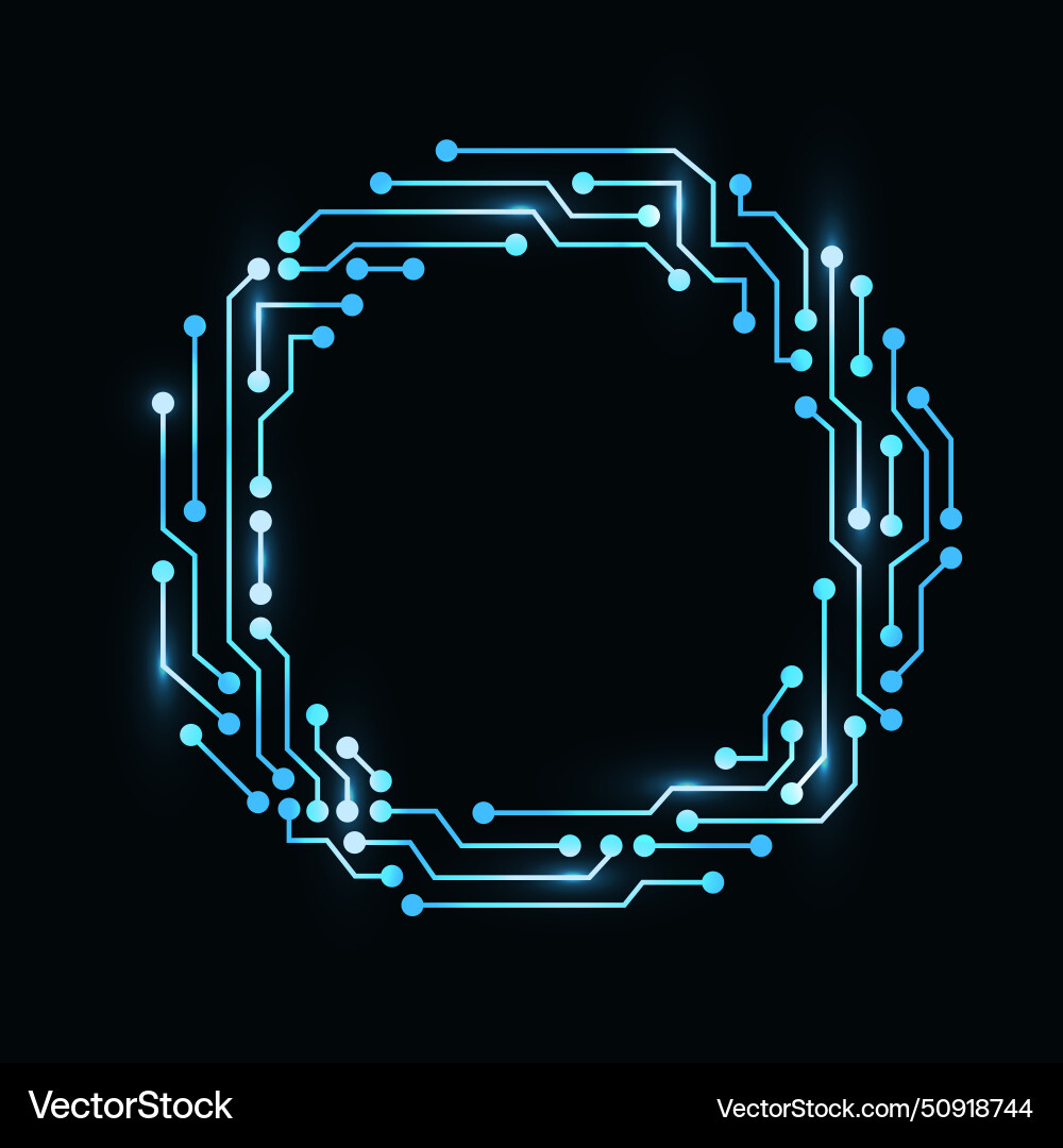Circuit board circle frame abstract digital round Circuit board circle frame abstract digital round vector image