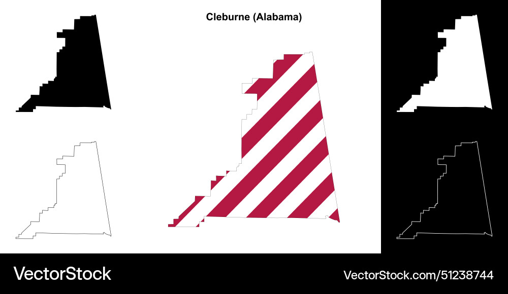 Cleburne outline map Vector Image