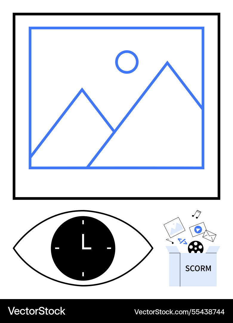 Digital learning concepts with time management Digital learning concepts with time management Vector Image