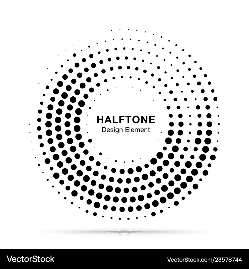Halftone circle dotted frame round border Halftone circle dotted frame round border vector image