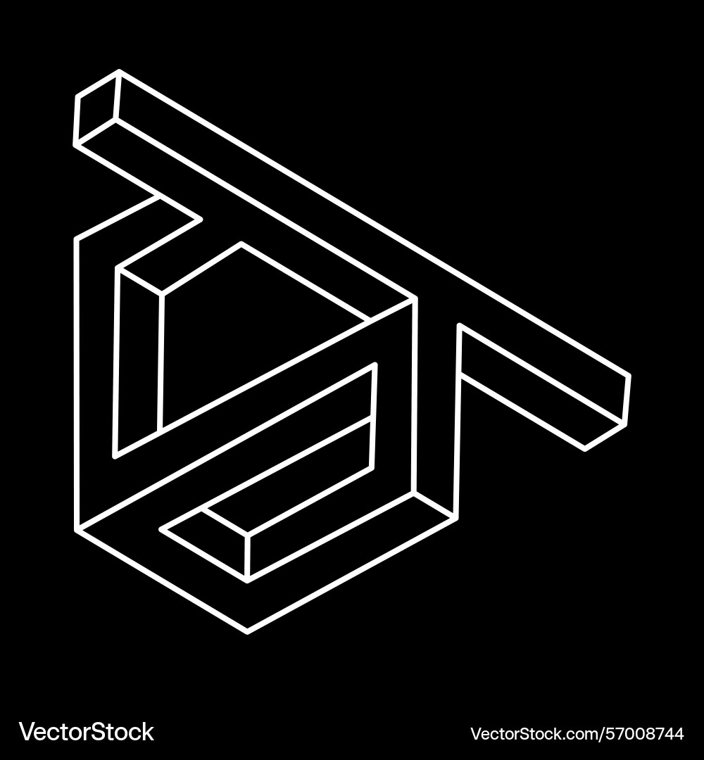 Impossible objects line geometric shape optical vector image