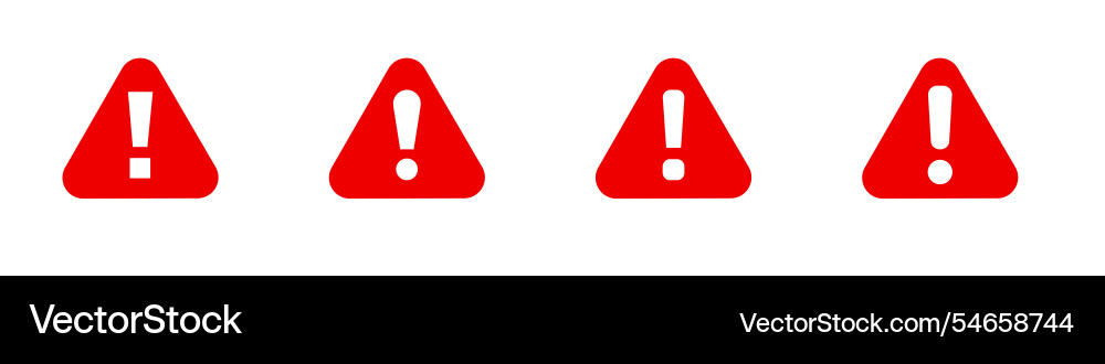Red triangle warning signs with exclamation marks Vector Image