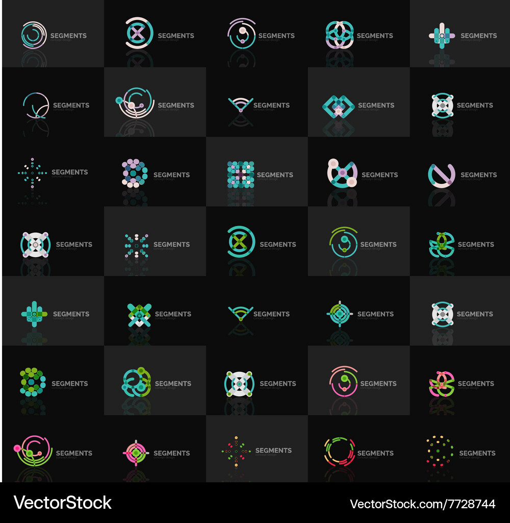 Set of linear logotypes geometric abstract Vector Image
