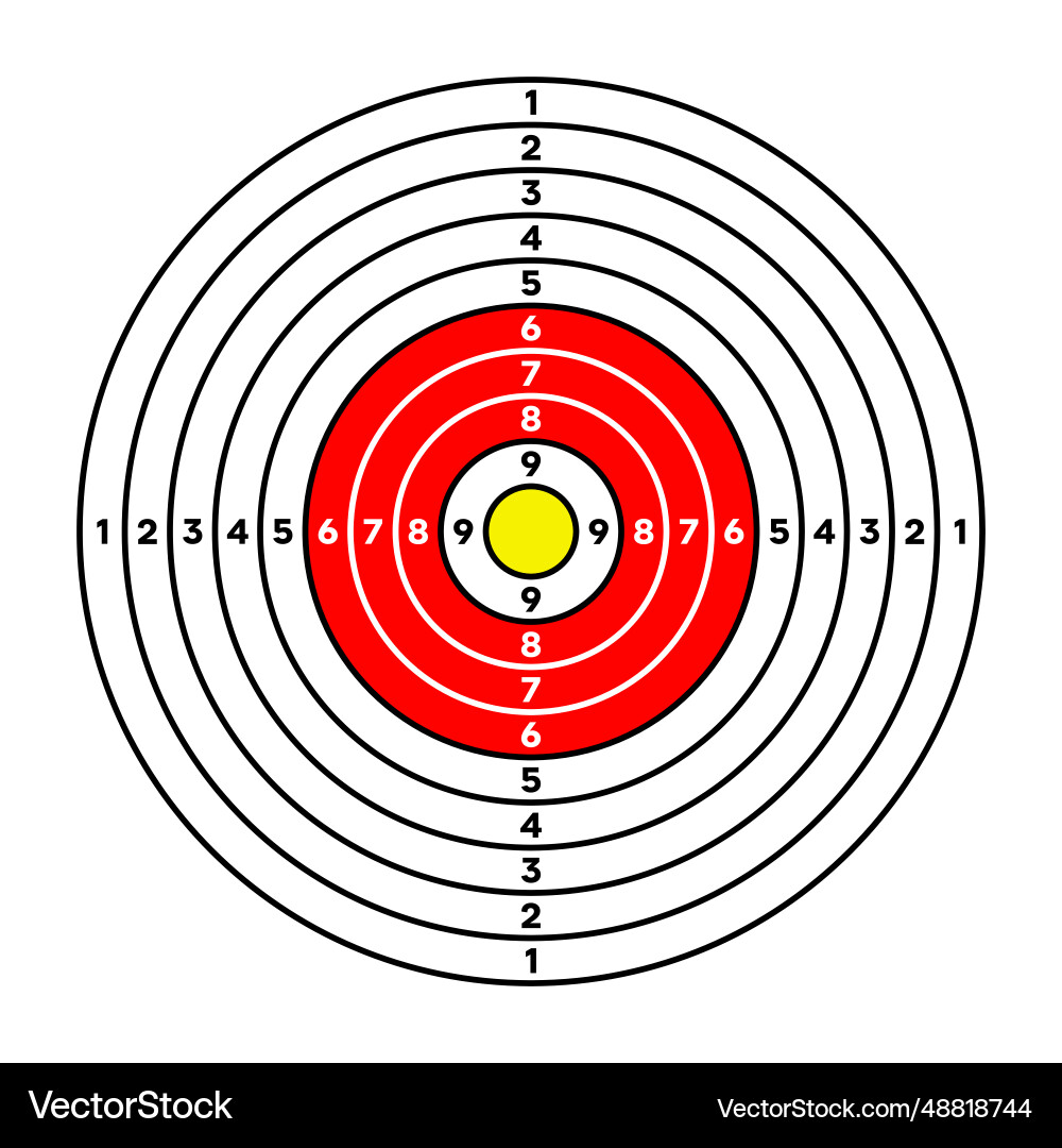 Shooting range paper target with divisions marks Shooting range paper target with divisions marks Vector Image