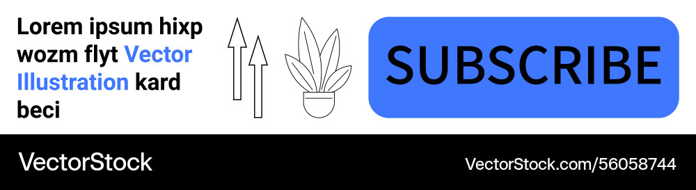 Subscribe button with minimalist design and arrow vector image