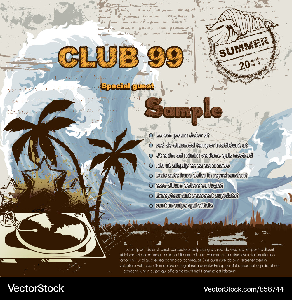 Summer music background Vector Image