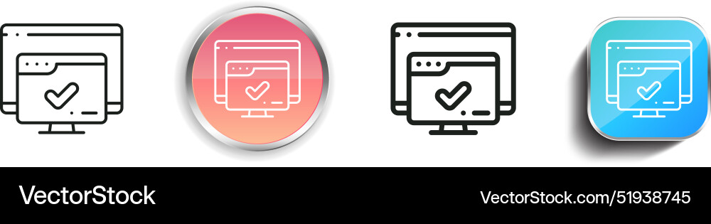 Browser icon thin linear regular and button style Vector Image
