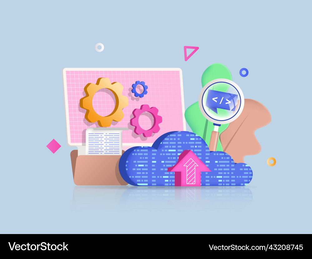 Cloud Computing Data Transfer Icon vector image