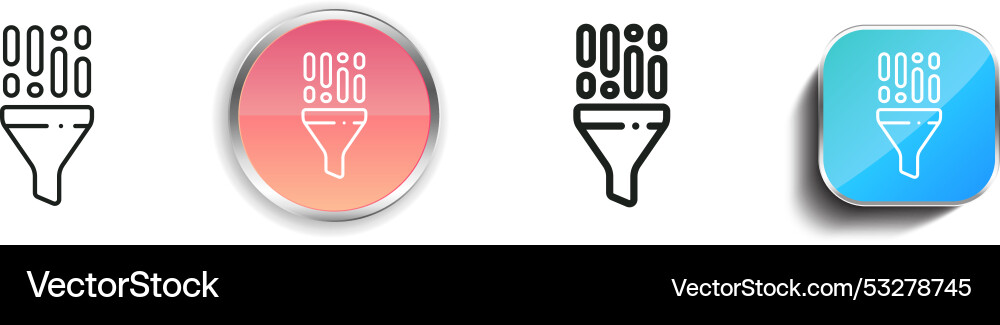 Data icon thin linear regular and button style vector image
