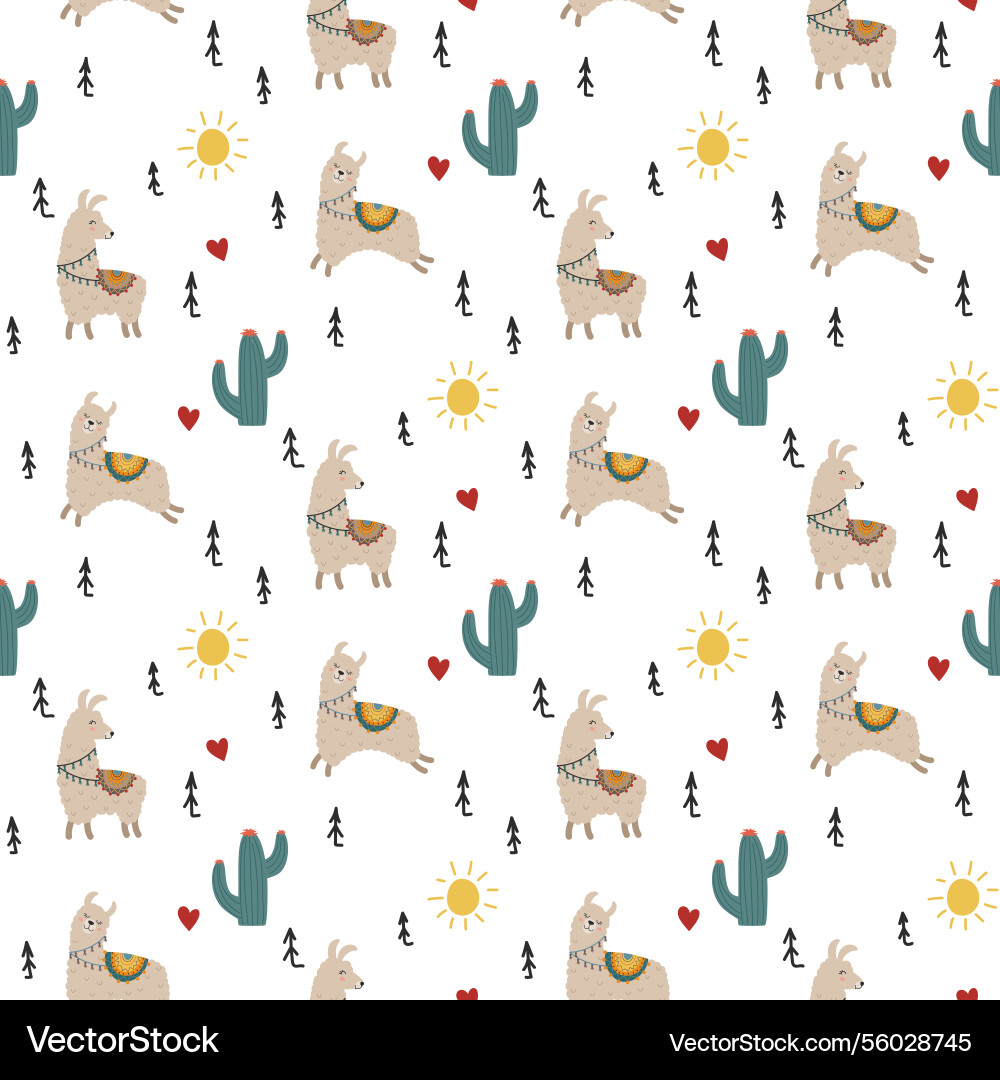 Llama print pattern Vector Image