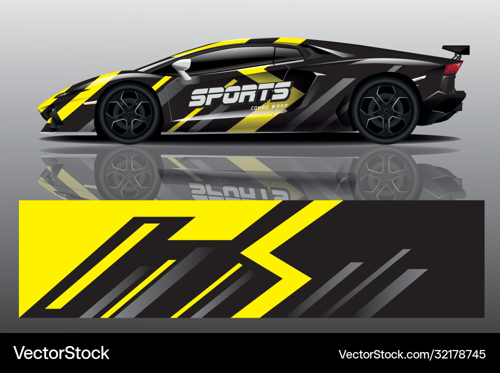 Racing Car Decal Wrap Vector Image