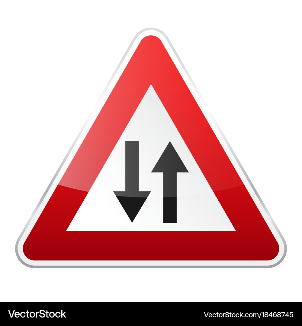 Road red sign on white background traffic vector image