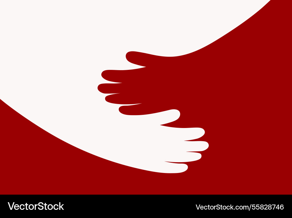 Artistic rendering of a hug highlighting themes Artistic rendering of a hug highlighting themes vector image
