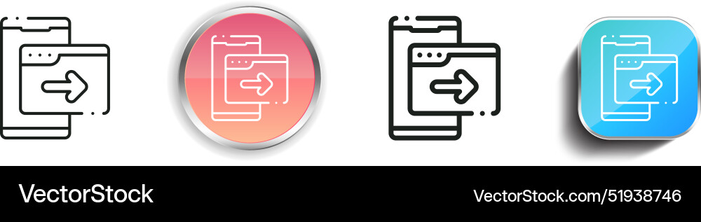 Browser icon thin linear regular and button style Browser icon thin linear regular and button style Vector Image