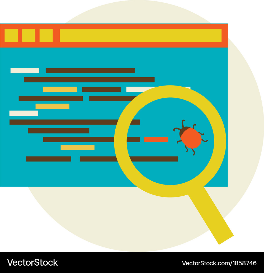 Bug in the programming code Vector Image