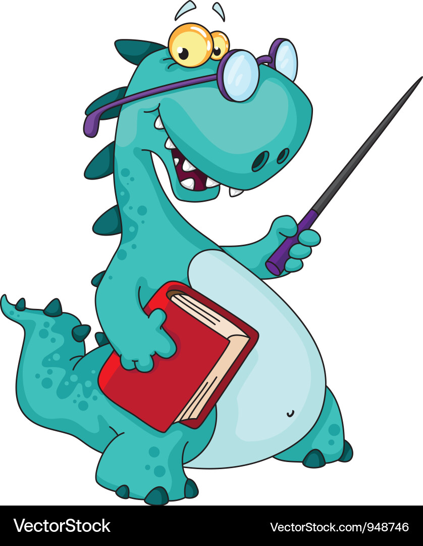 Dino Teacher Pointer vector image