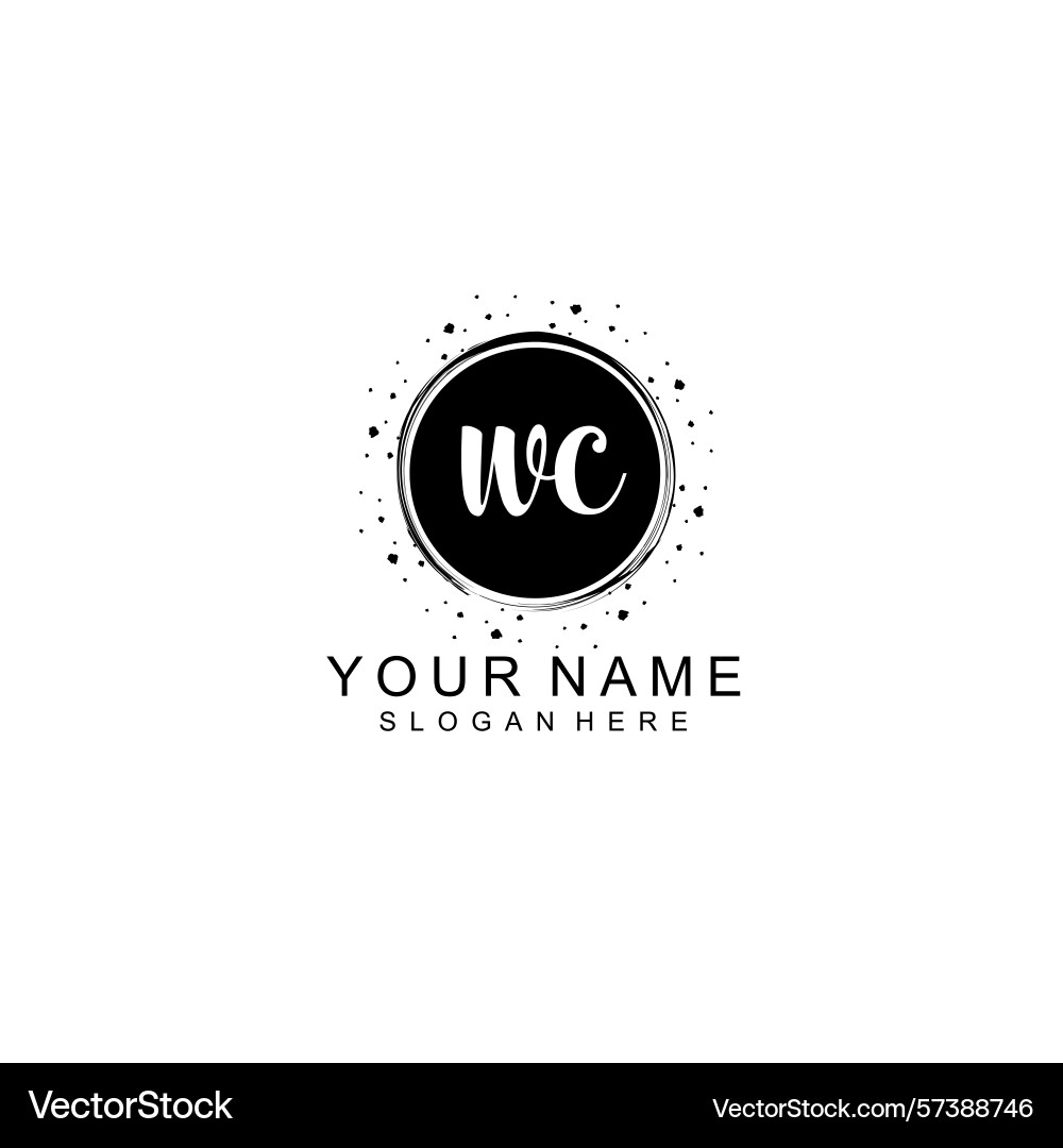 Elegant wc initial logo designs with artistic Vector Image