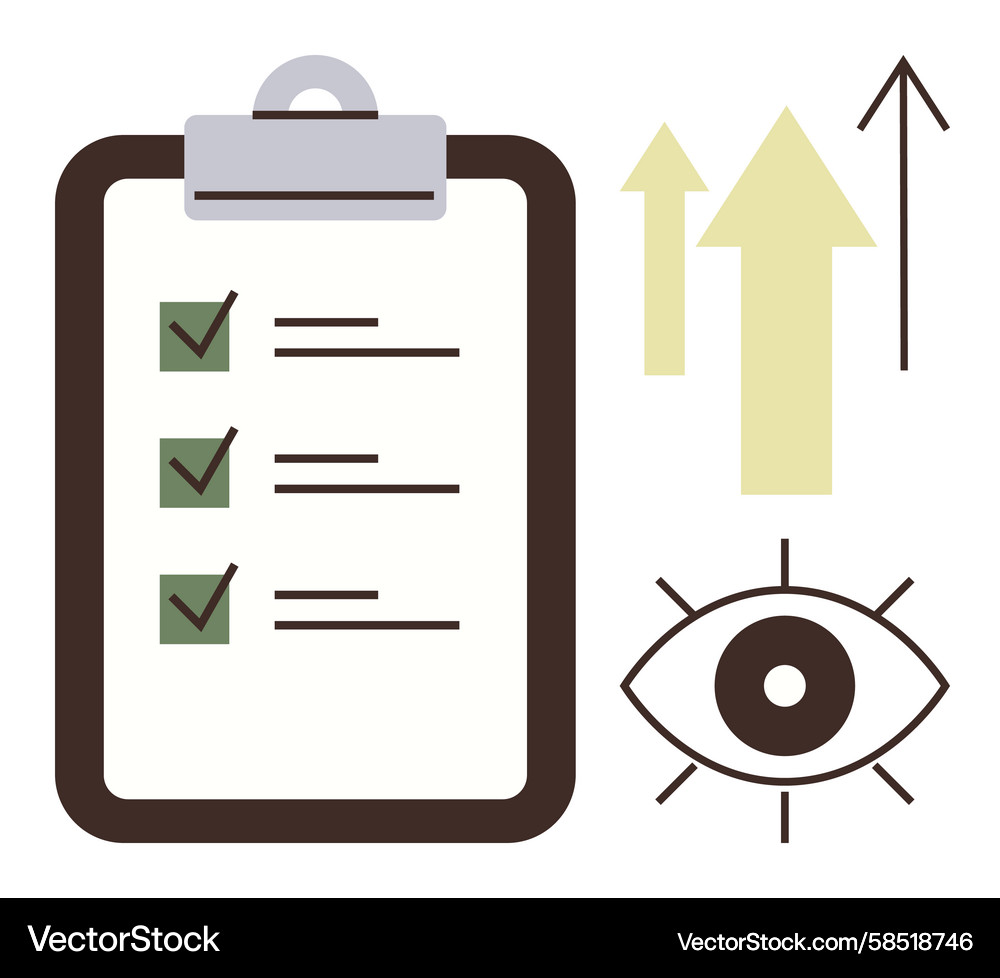Growth Checklist with Checkmarks Vector Image