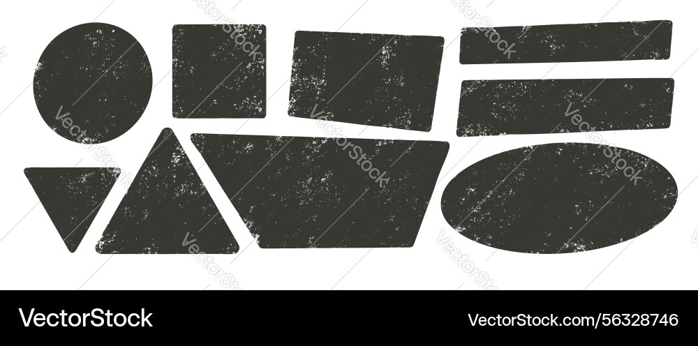 Grunge geometric shapes with noise set text boxes Grunge geometric shapes with noise set text boxes vector image