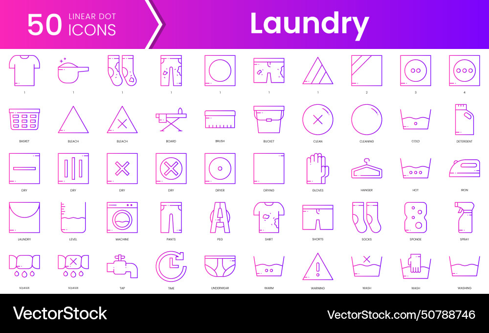 Set of laundry icons gradient style icon bundle Set of laundry icons gradient style icon bundle vector image
