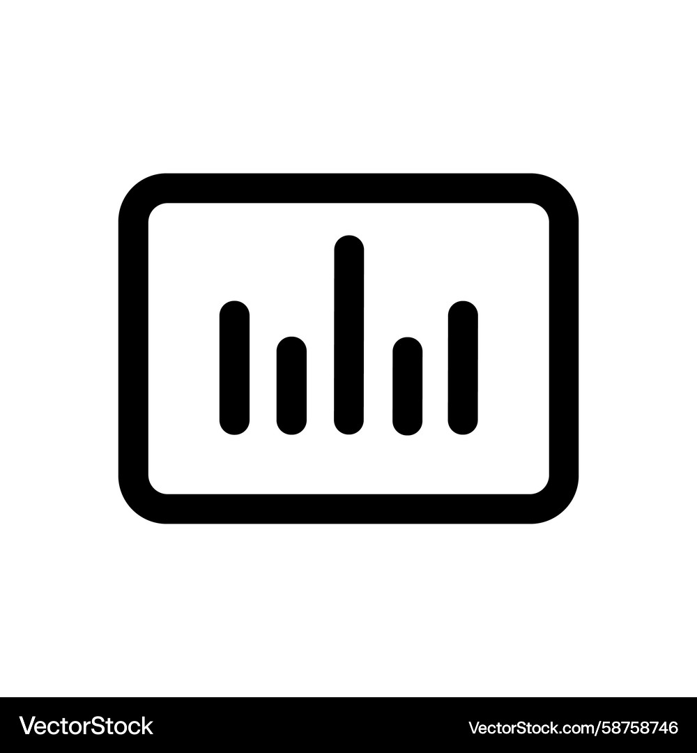 Simple line graph statistic symbol inside rounded Vector Image