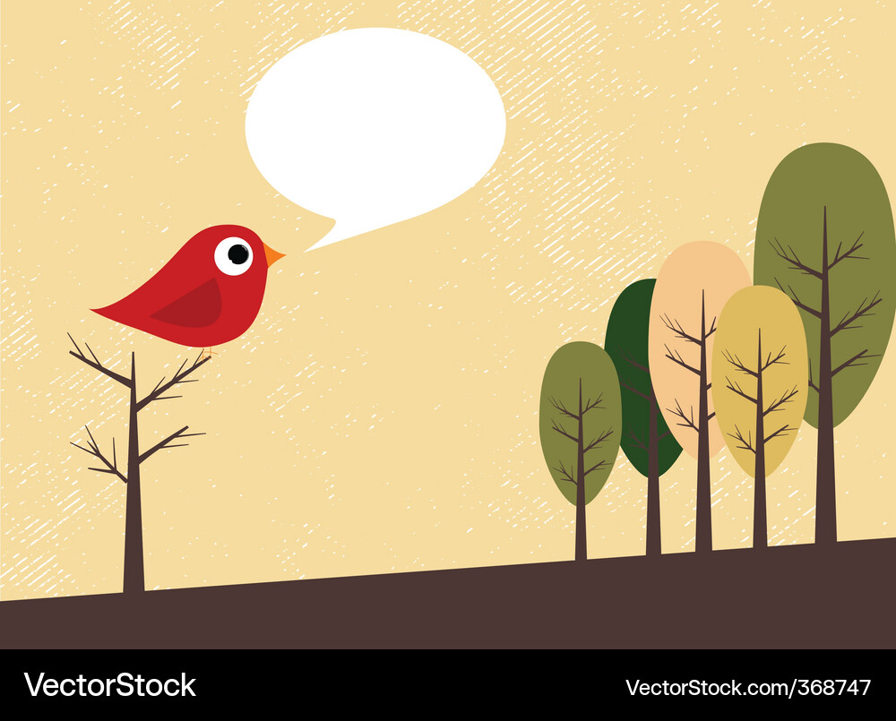 Bird and trees Vector Image