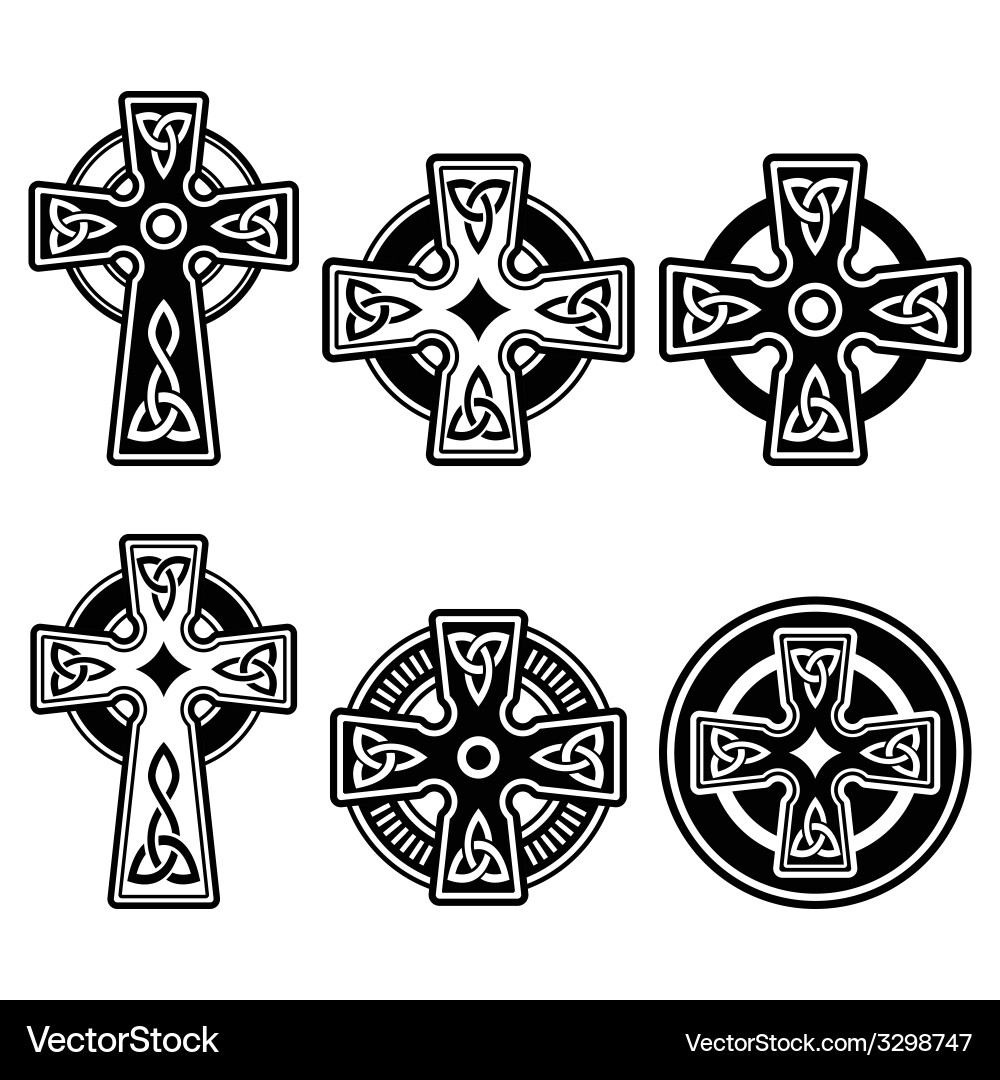 Celtic Cross Motif Set vector image