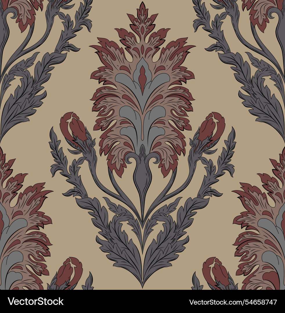 Damask Pattern Background Vector Image