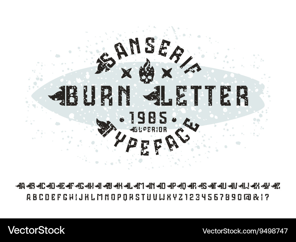 Dynamic Flame Initial Font vector image