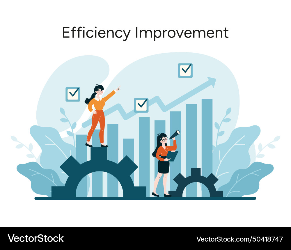 Dynamic process optimization and productivity Dynamic process optimization and productivity vector image