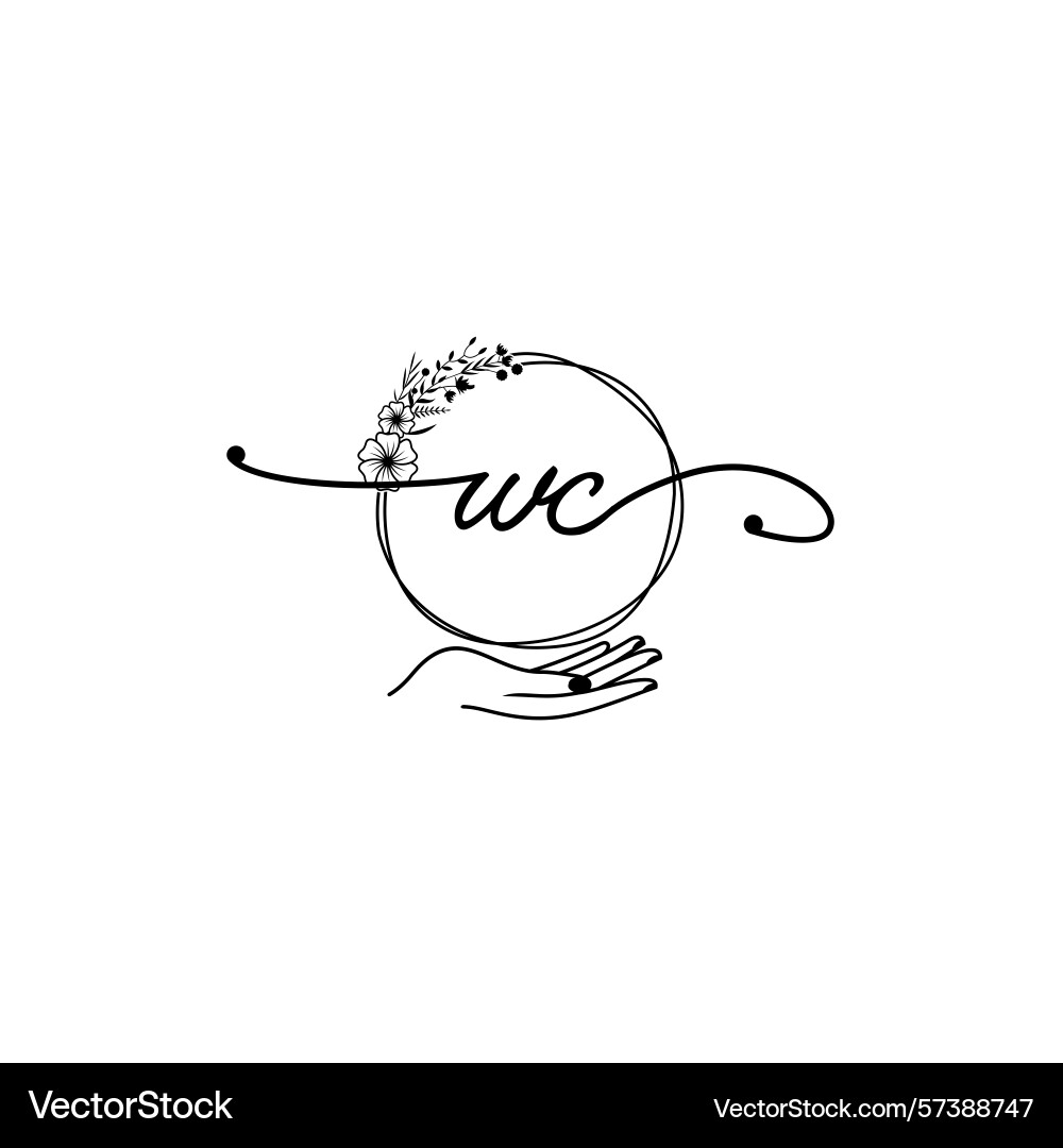Elegant wc initial logo designs with artistic Vector Image
