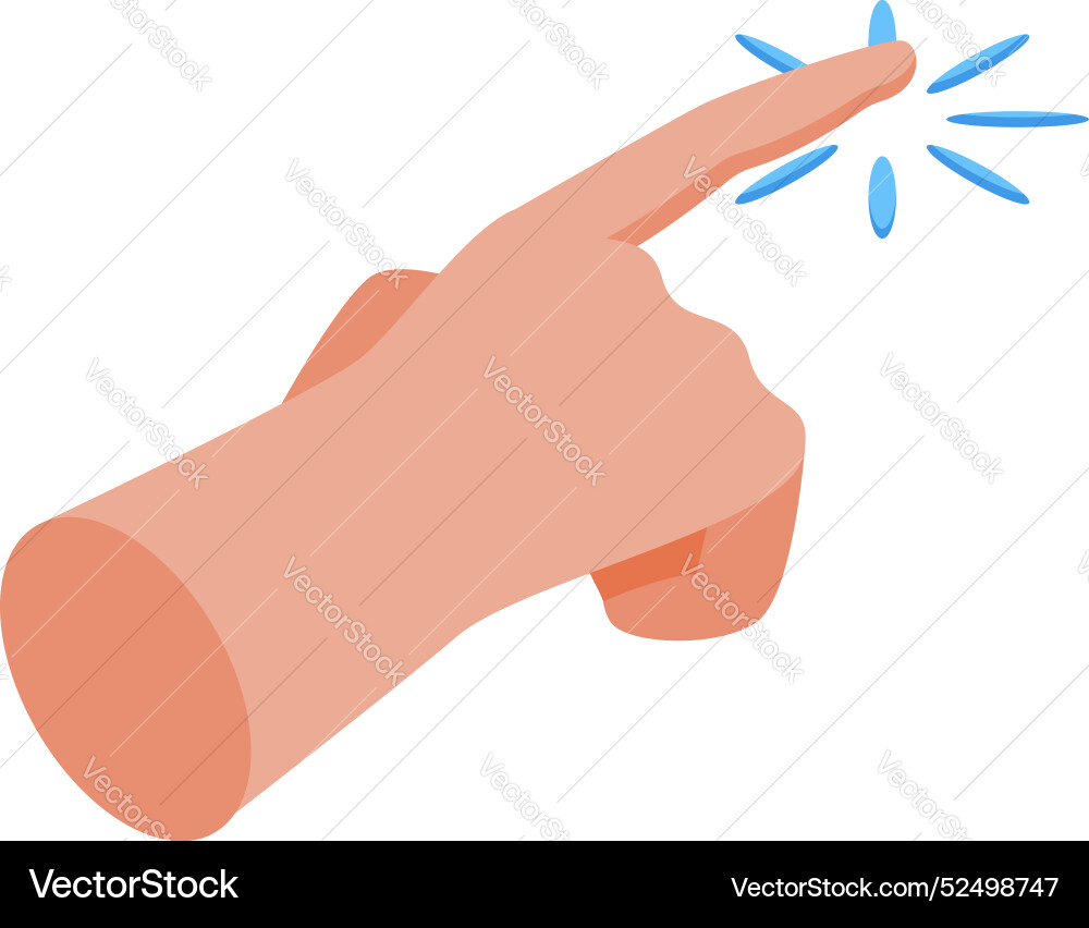 Hand pointing touching something with index finger Hand pointing touching something with index finger Vector Image