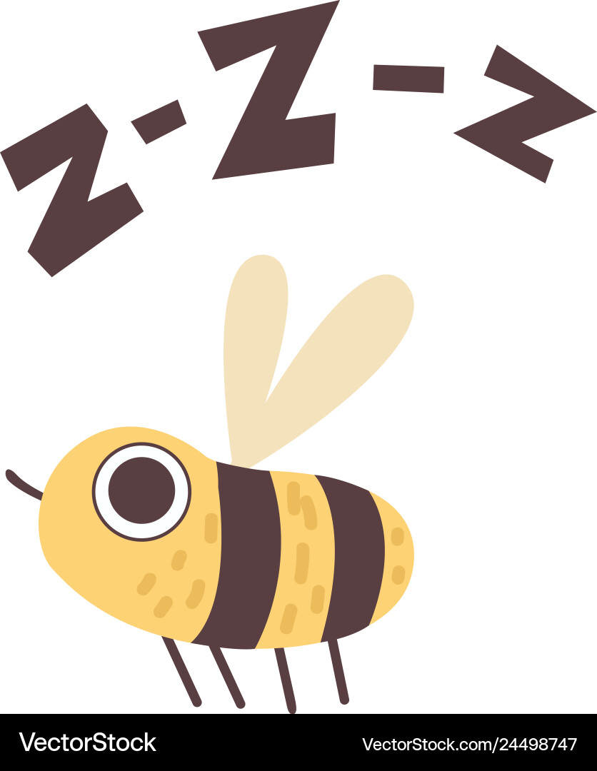 Süße Biene buzzing lustige Cartoon Insekten machen zzz Süße Biene buzzing lustige Cartoon Insekten machen zzz vektorbild