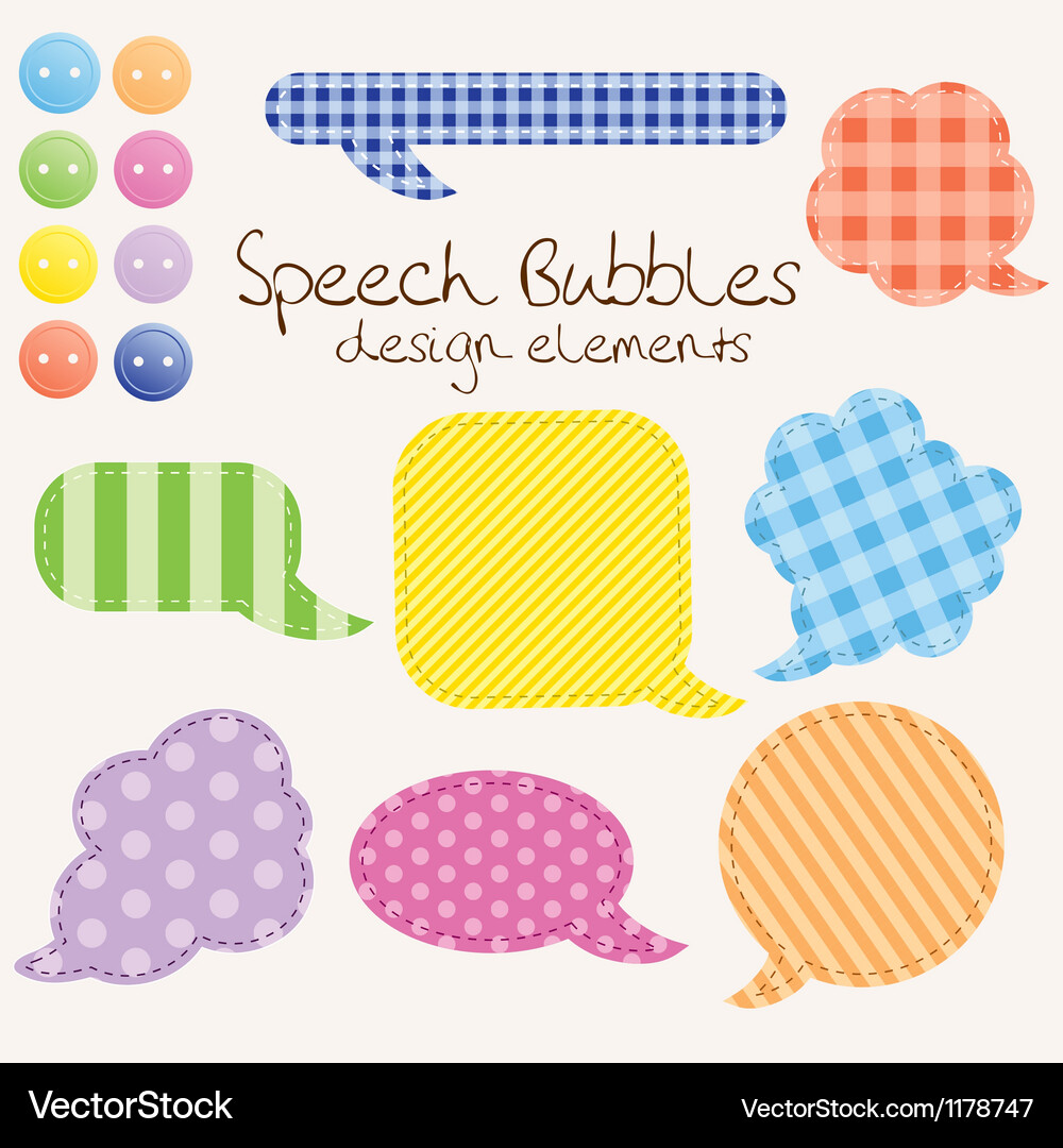 Set of different speech bubbles design elements Vector Image