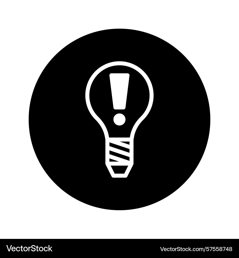 A lightbulb with an exclamation mark inside Vector Image