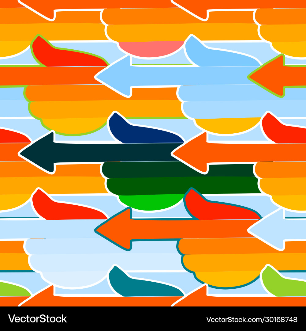 Abstract pattern multicolored hands with arrow Abstract pattern multicolored hands with arrow vector image