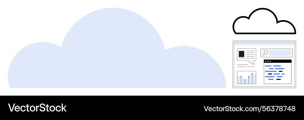 Cloud computing concept with data analytics Cloud computing concept with data analytics Vector Image