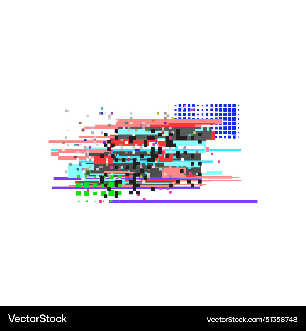 Distorted pixie glitch effect on isolated Vector Image