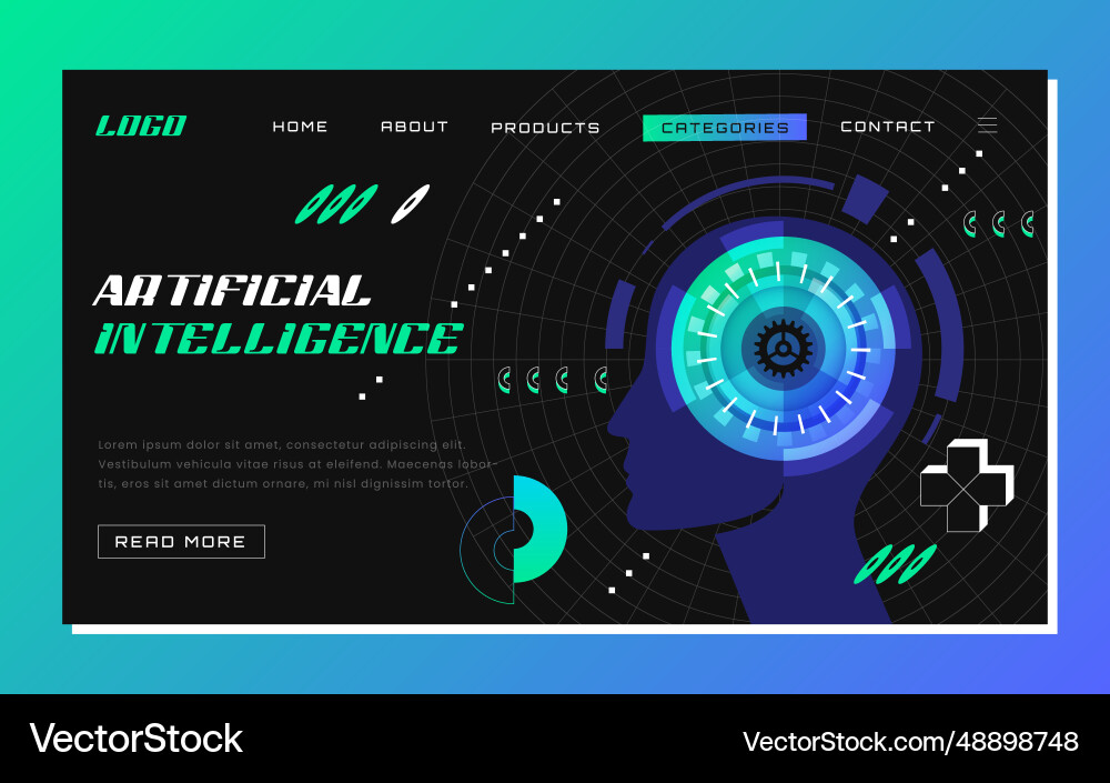 Futuristic artificial intelligence in data Vector Image