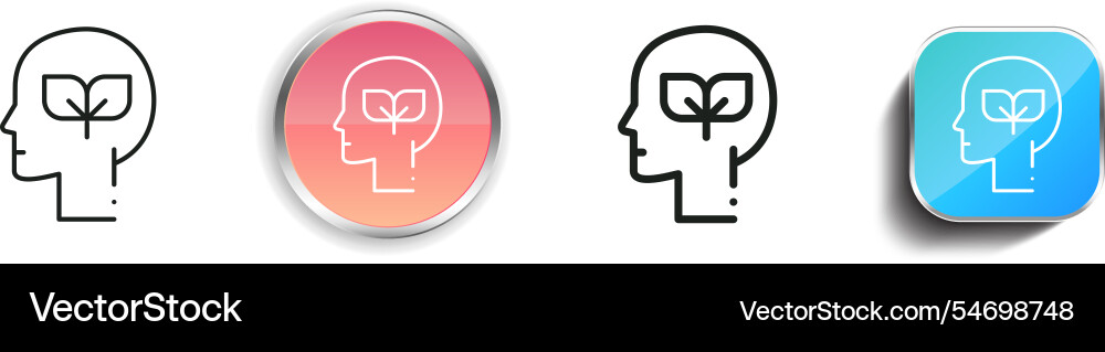 Head icon thin linear regular and button style vector image