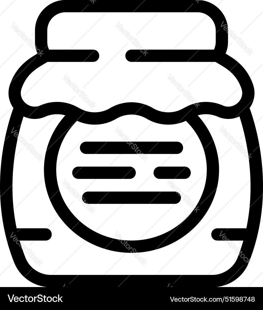 Line icon style simple honey jar with label Line icon style simple honey jar with label vector image
