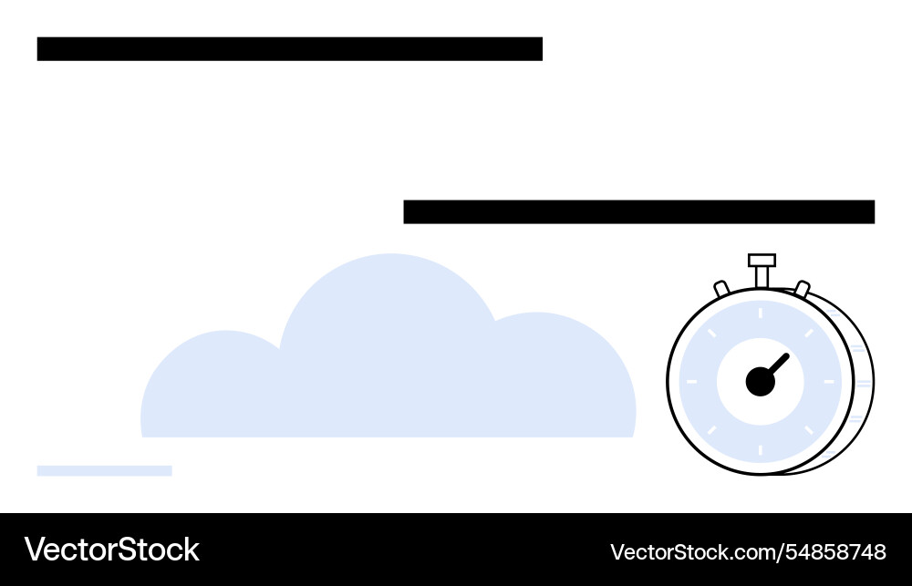 Minimalist stopwatch with cloud element Minimalist stopwatch with cloud element vector image