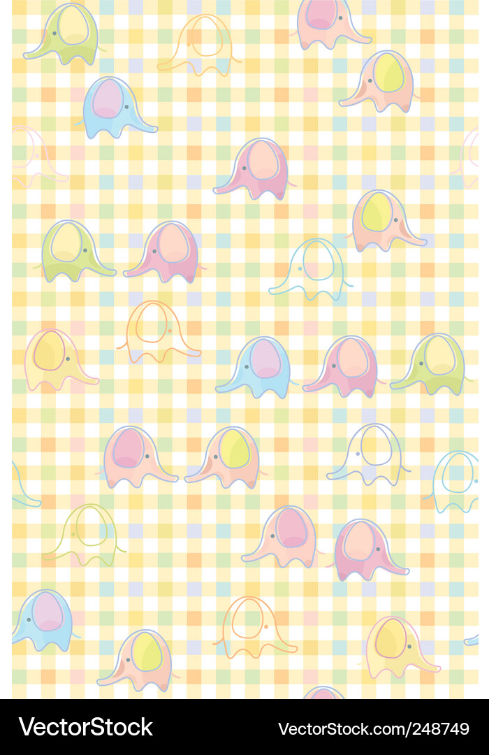 Adorable Baby Elephant Pattern Vector Image